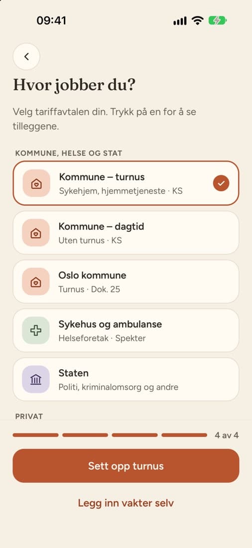Valg av tariffmal med KS, Oslo kommune, Spekter, staten og flere